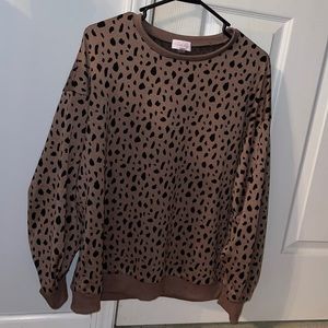 Pink Lily leopard sweatshirt